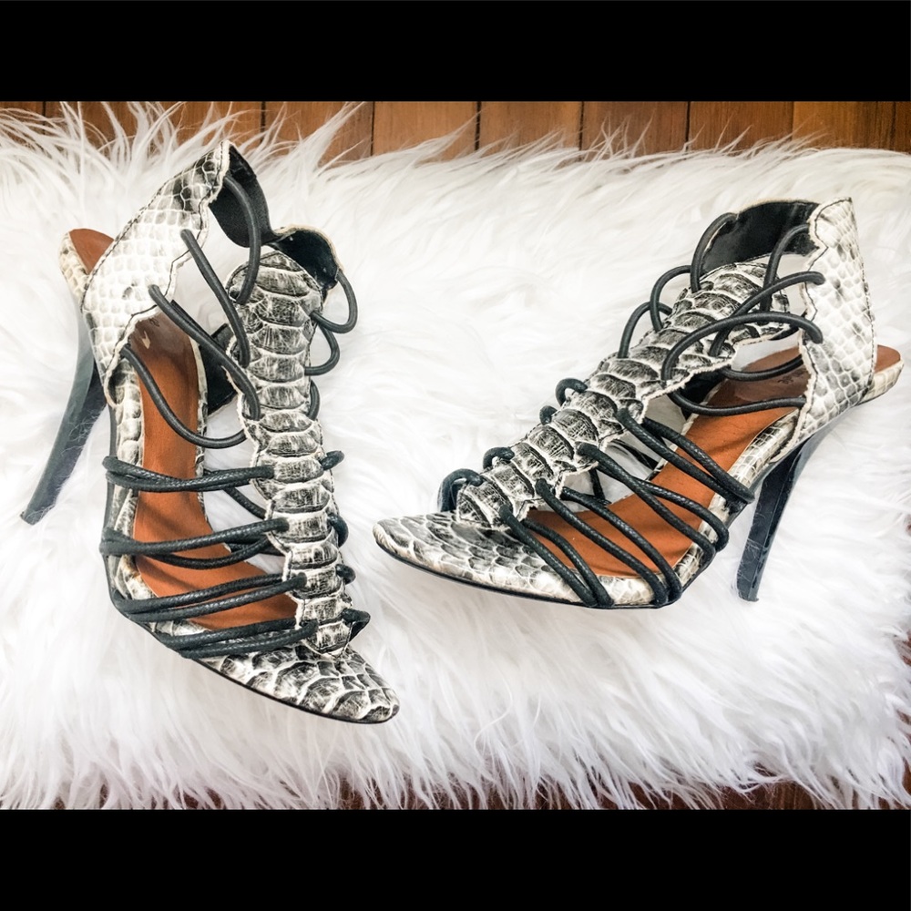 Promise “Fearless” Snake Print Slingback Heels